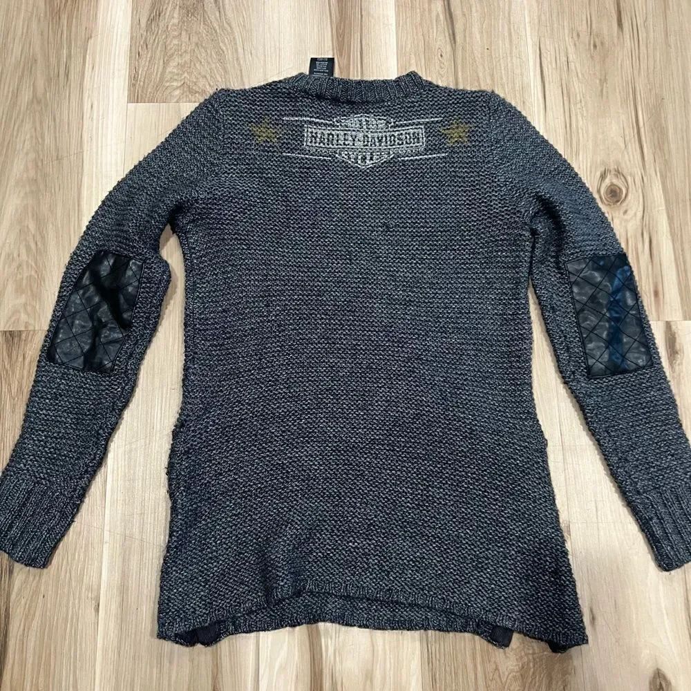 Harley-Davidson Wool Blend Side Zip Chunky Knit Gauge Sweater Women’s Me…